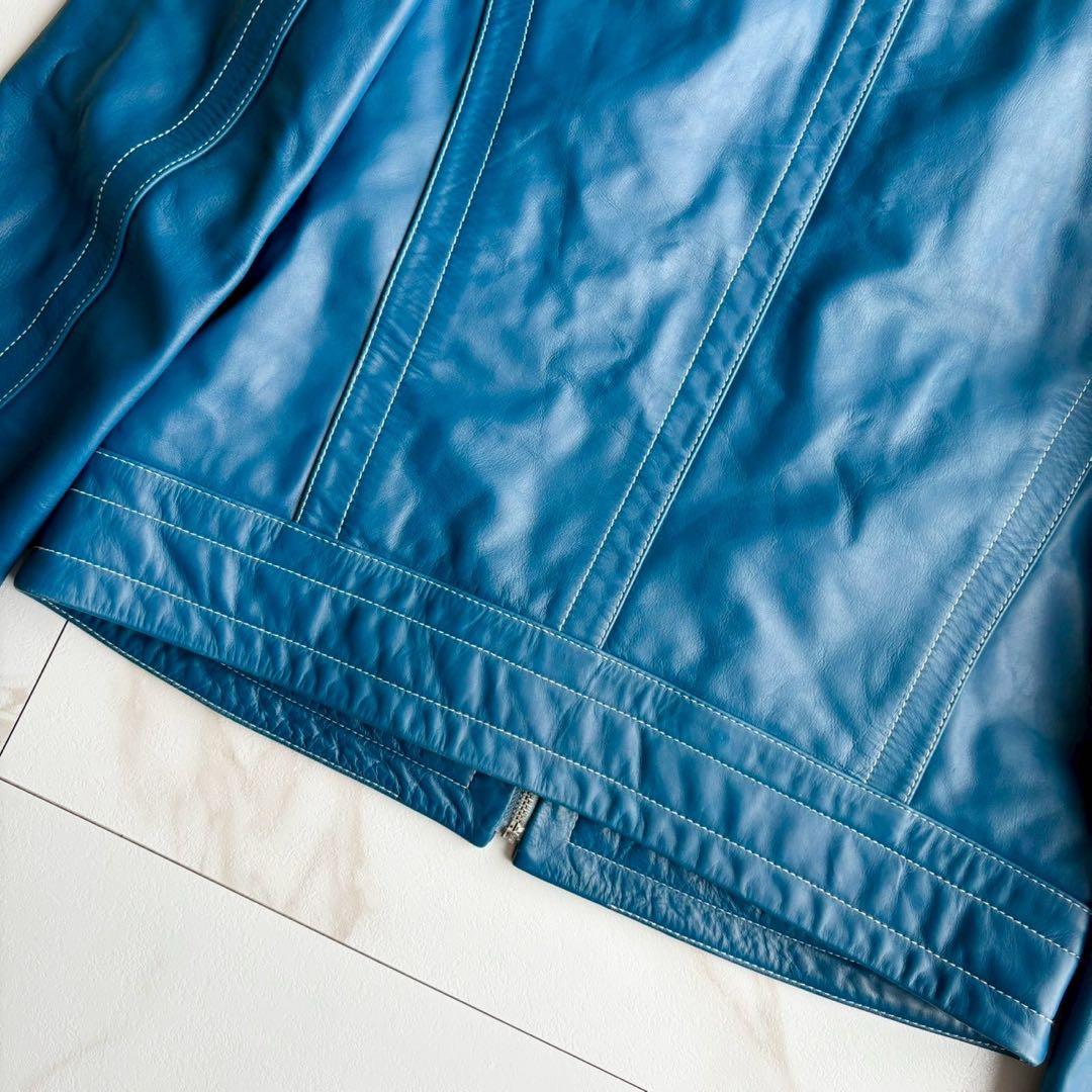 希少カラー◆美品 ディーゼル シングル ライダース レザー ジャケット M