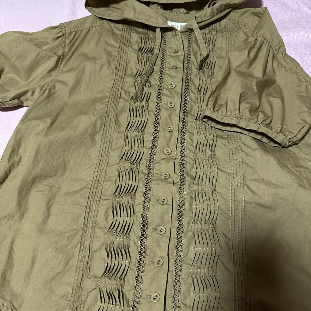 ピンクハウス　フード付きブラウス　モカ