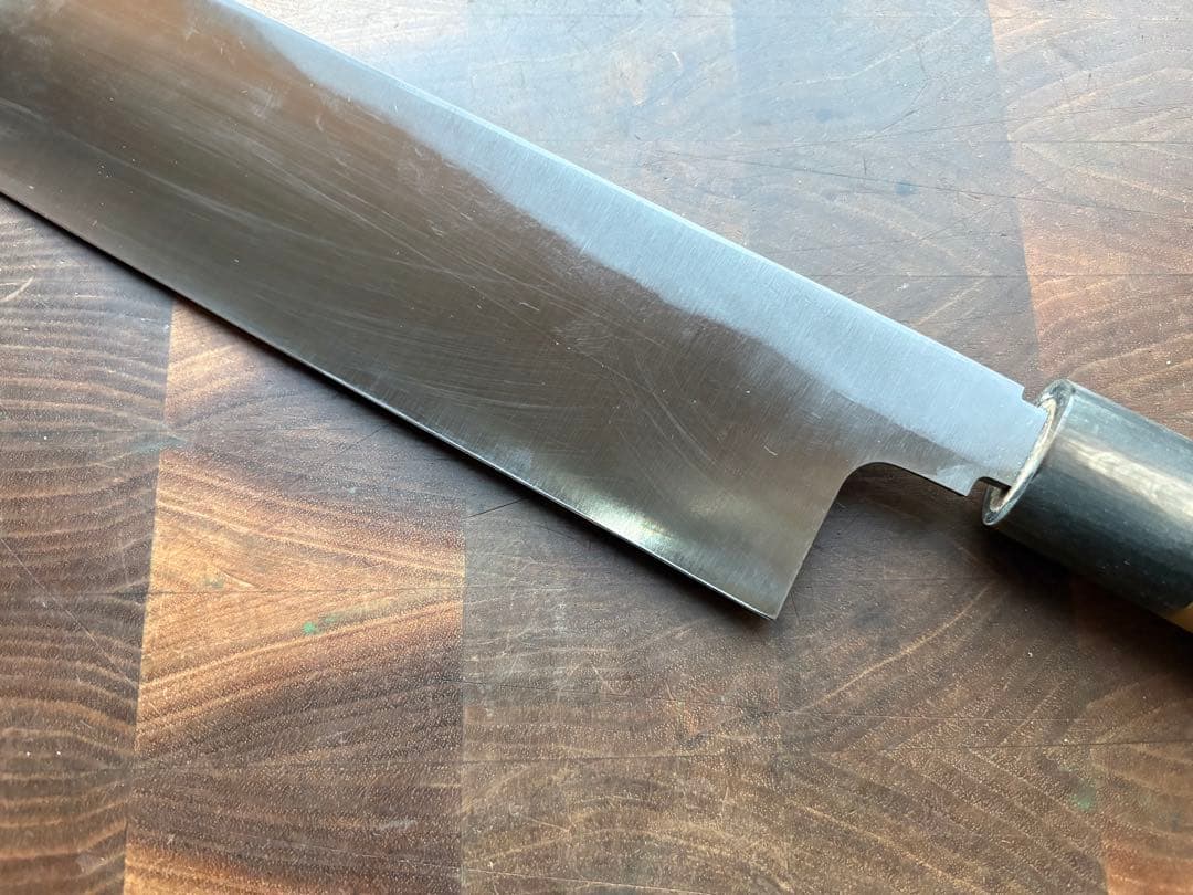 総本家　東佳人　切付　210mm 7寸　包丁　薄刃　白鋼　和包丁　水牛朴