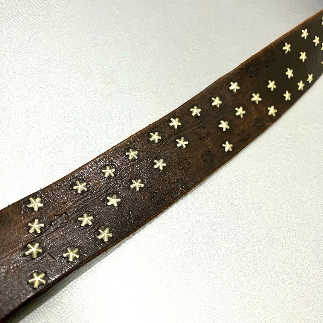 極希少✨　HTC　レザーベルト　スタースタッズ　34インチ　ヴィンテージ