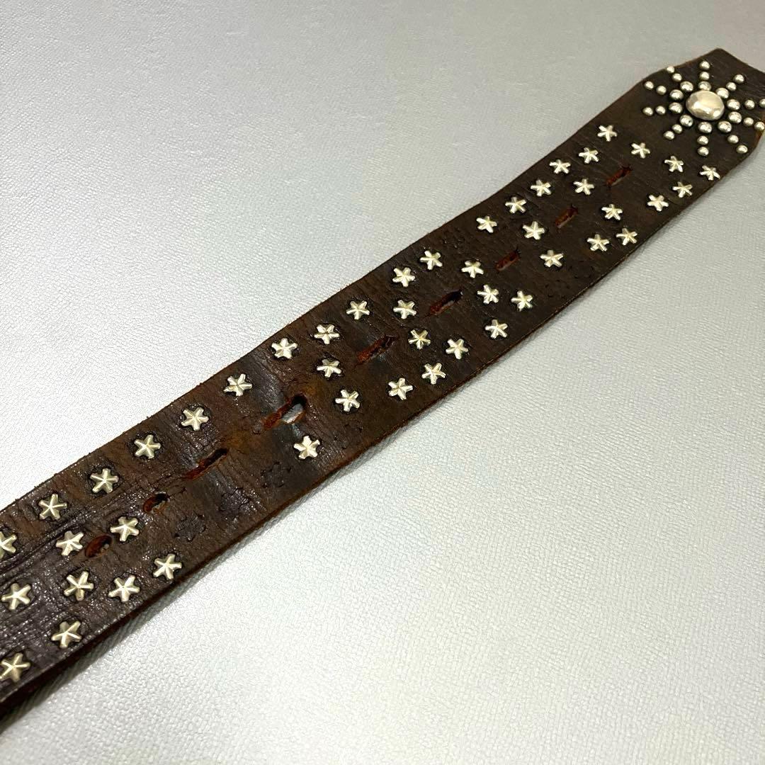極希少✨　HTC　レザーベルト　スタースタッズ　34インチ　ヴィンテージ