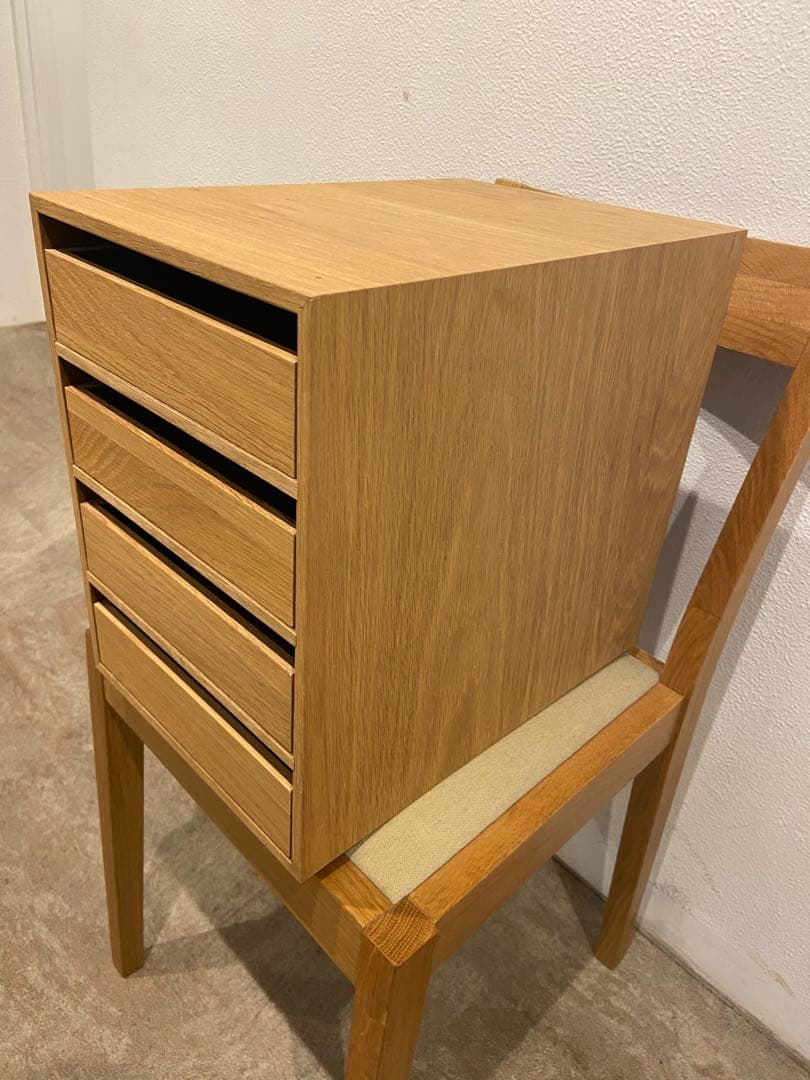 ☘️送料込⭐️超美品⭐️廃盤希少⭐️無印良品⭐️木製収納ケース⭐️引出式 4段 オーク材