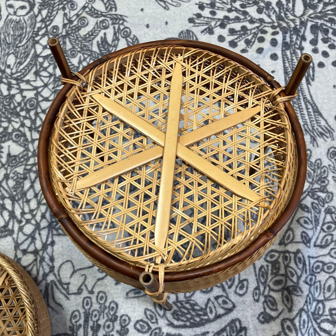 竹細工 ３段籠 職人技