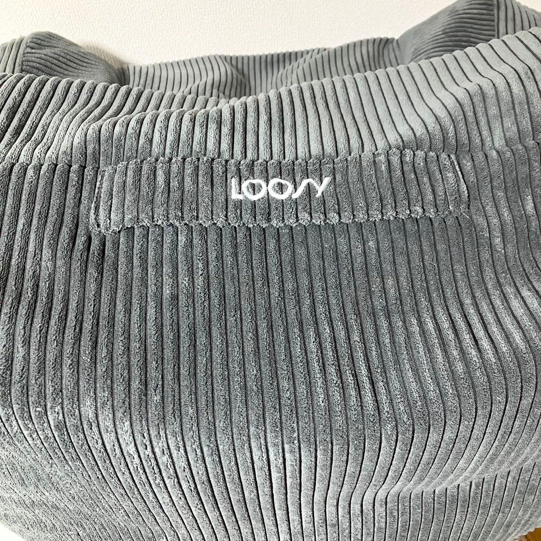 【美品】 LOOSY HUGME 1人掛けビーズソファ CHARCOAL ソファ