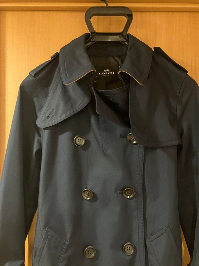 COACH ネイビー トレンチコート　サイズS