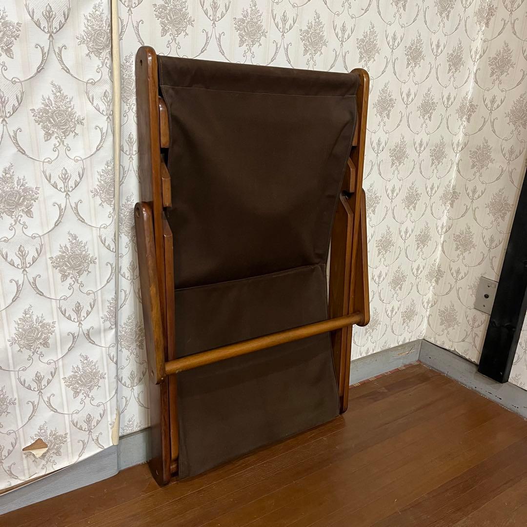 【アンティーク】折り畳み リクライニングチェア デッキチェア 1人掛け椅子
