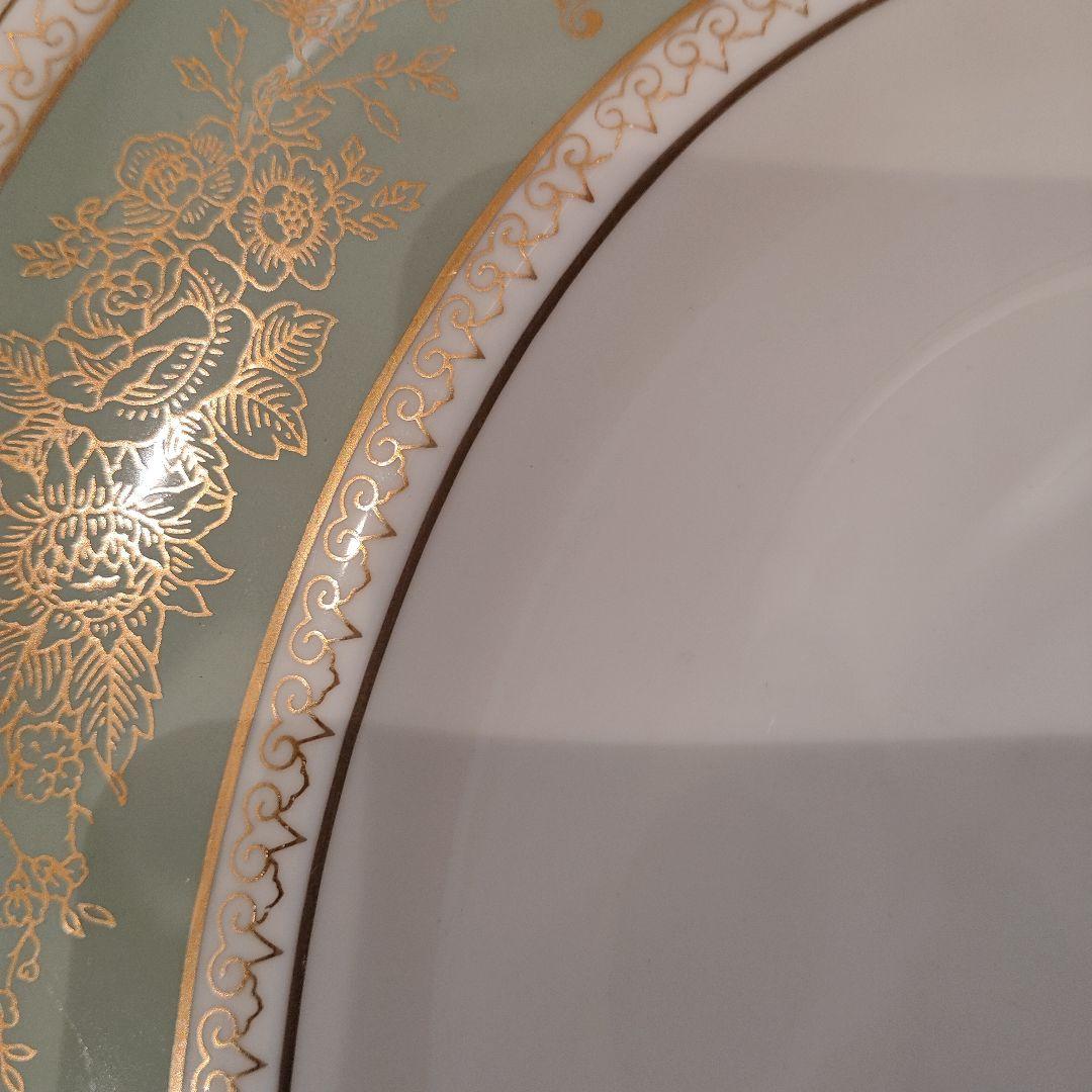 廃盤希少 ウェッジウッド 高級ライン コロンビアセージグリーン オーバル皿