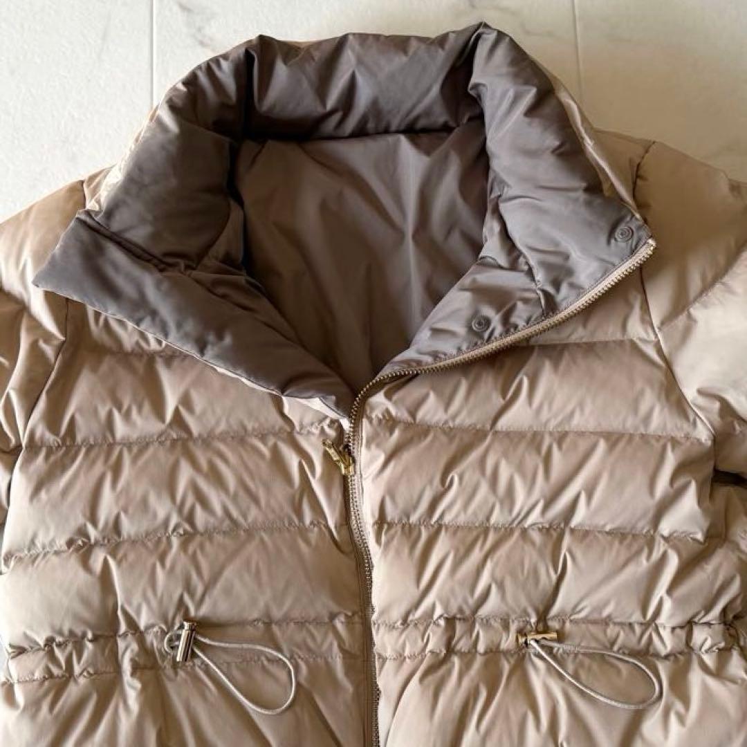 美品*デミルクスビームス リバーシブル ダウンジャケット36ベージュ系