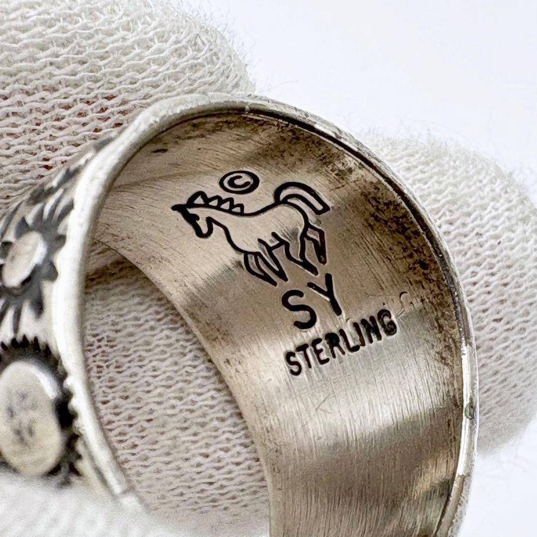 スティーブイエローホース スタンプワーク リング 22号 リーフ ワイド 希少