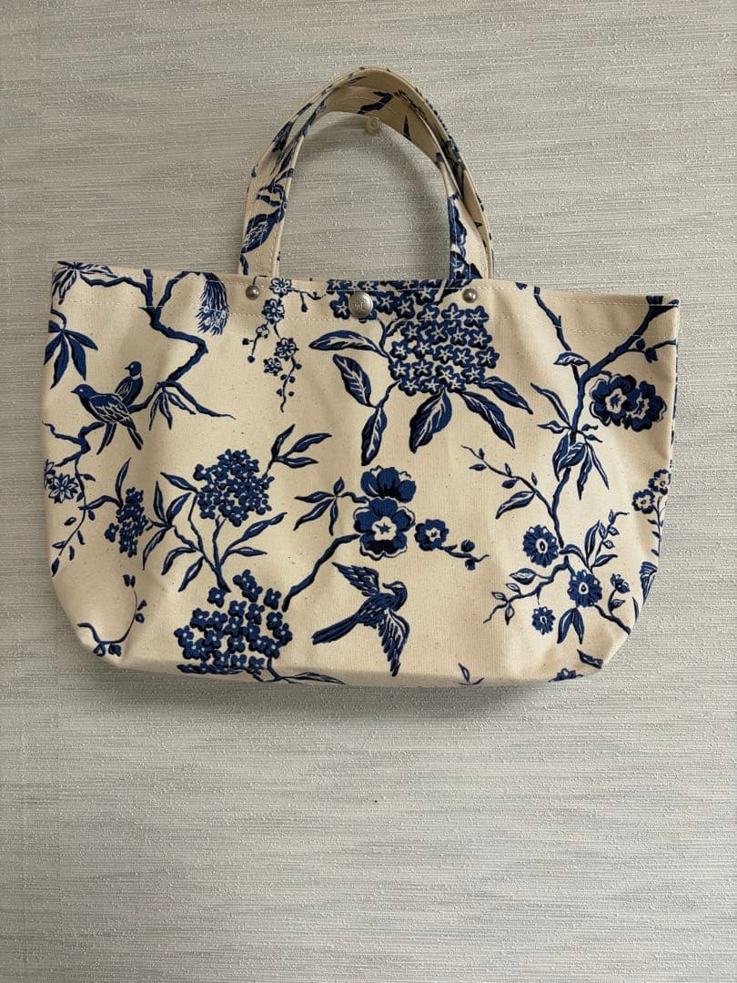 新品　信三郎帆布 花柄トートバッグ