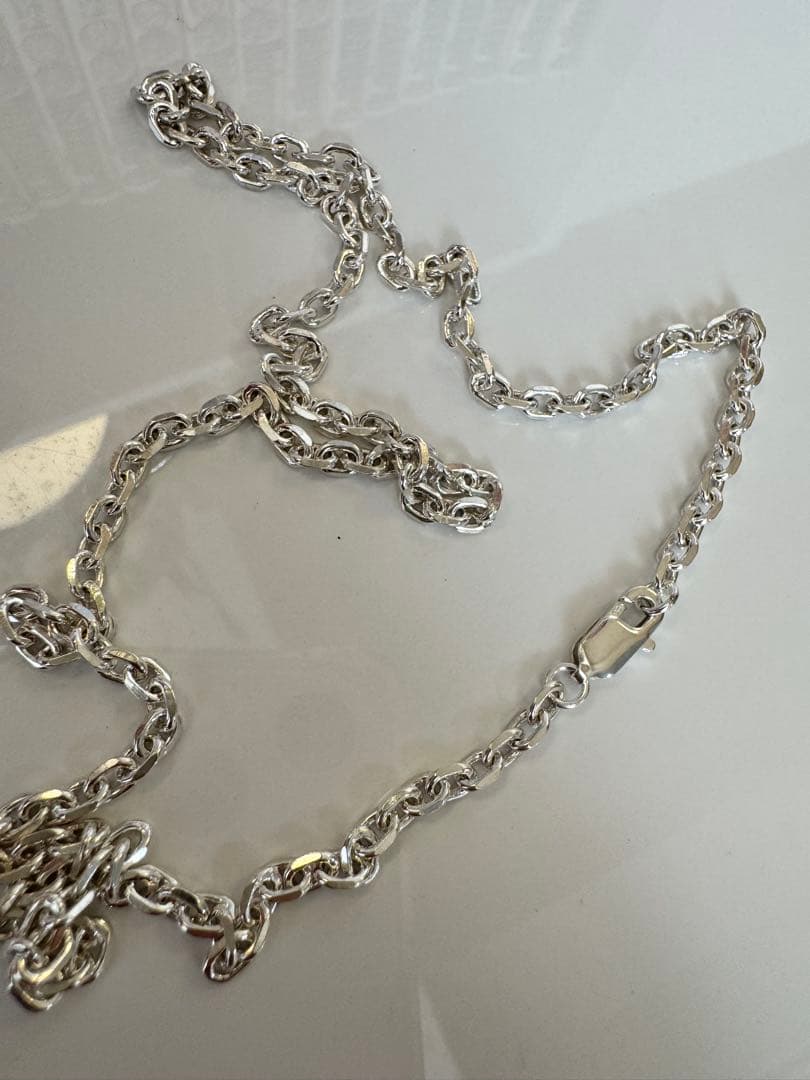 シルバー925 太角チェーン 60cm ネックレス アメカジ 純銀 メンズ