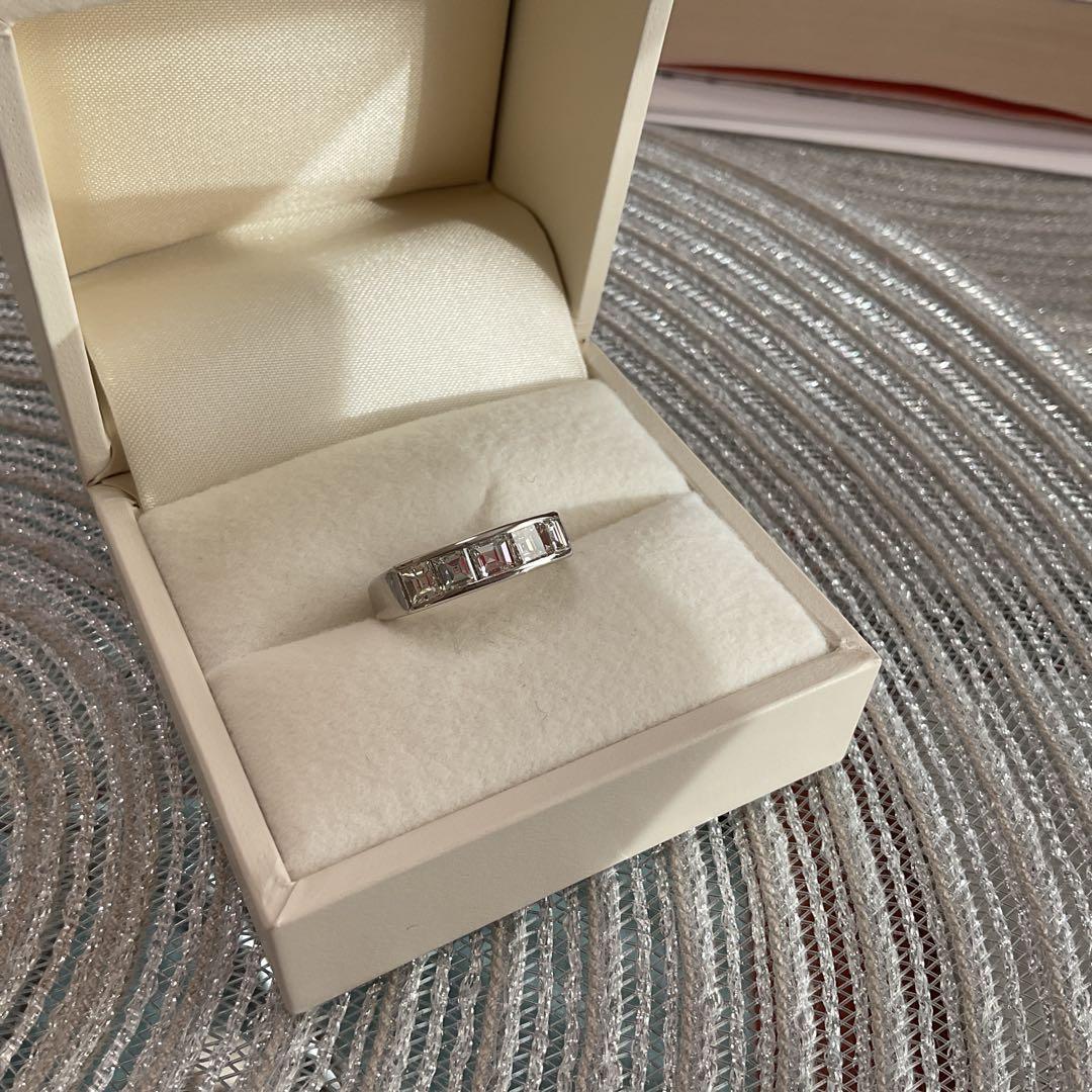 ダイヤモンド　1、54ct一文字プリンセスカットリング