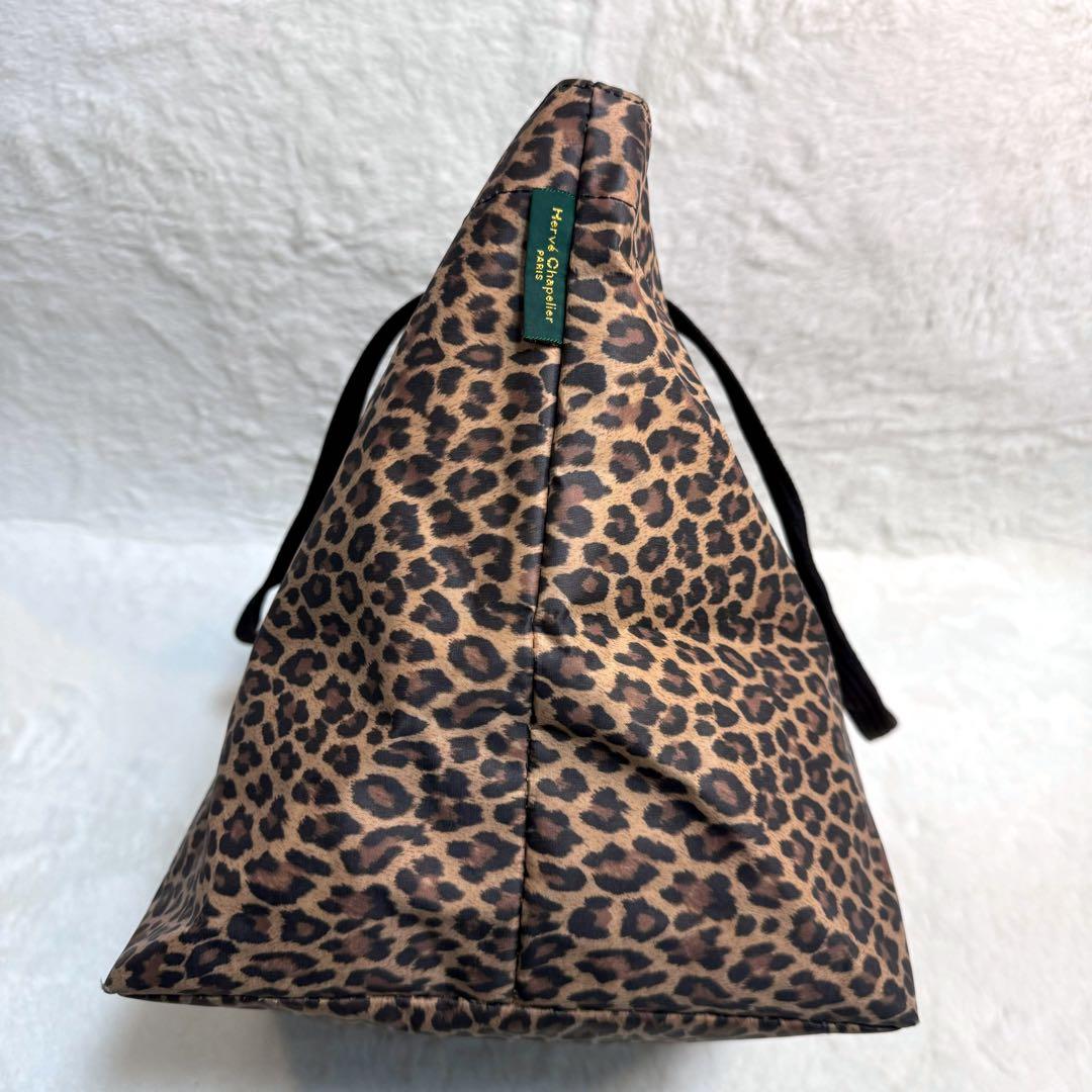 【美品】エルベシャプリエ　舟形　トートバッグ　レオパード　パンサー　Lサイズ