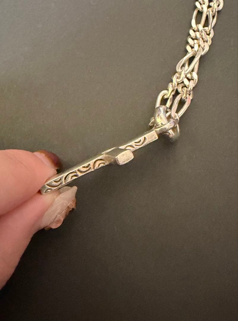 シルバー925 ネックレス　クロス　十字架　フィガロチェーン