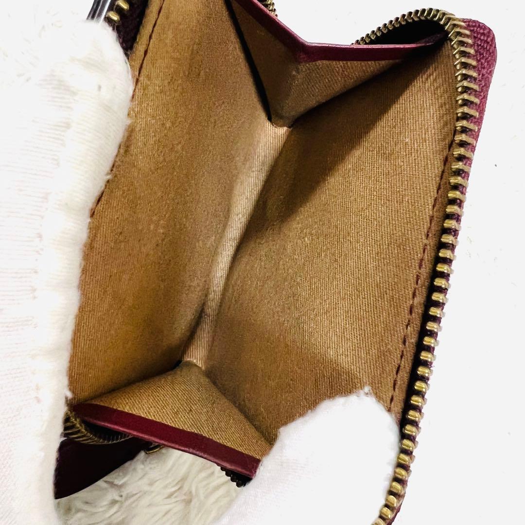 美品 ポロラルフローレン ポロベア レザー 二つ折り財布 ワイン