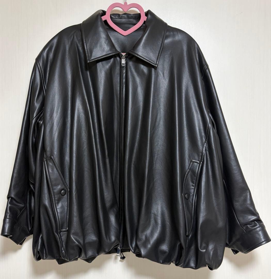 訳あり　FAKE LEATHER BALLOON JACKET サイズM