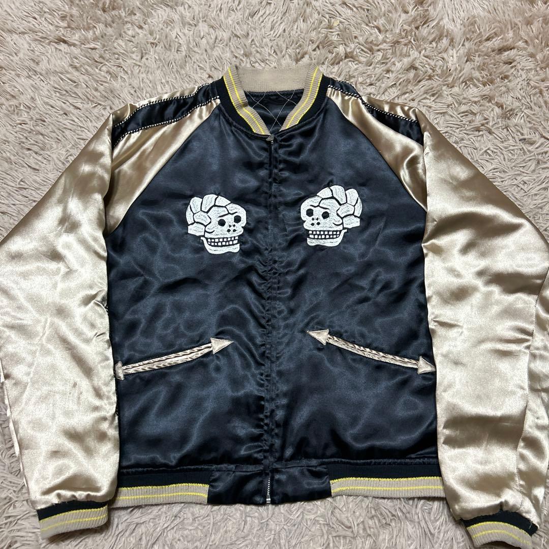 P*G様 リバーシブルスカジャンヴィンテージレプリカスカルドクロブランド不明テー