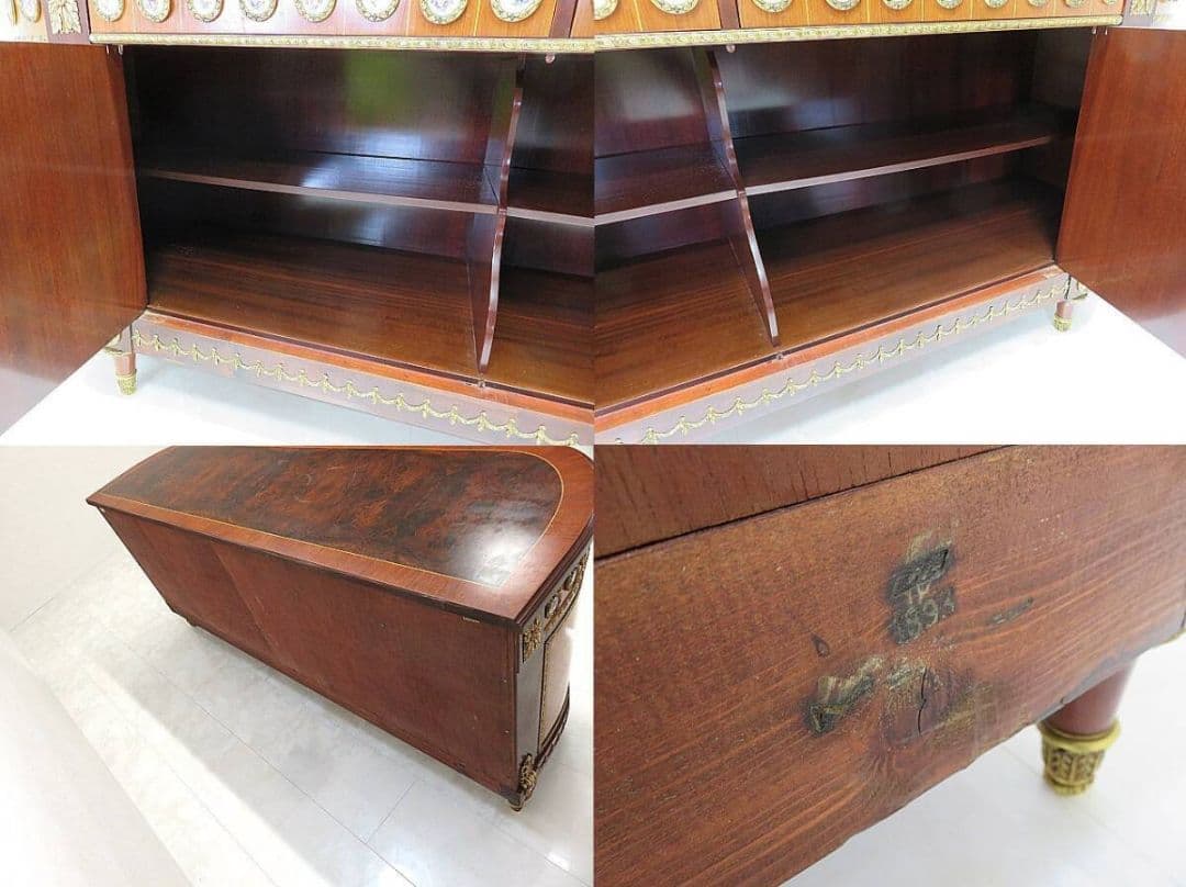 美品 スペイン製 マリネール　最高級コンソールテーブル 鍵付き サイドボード