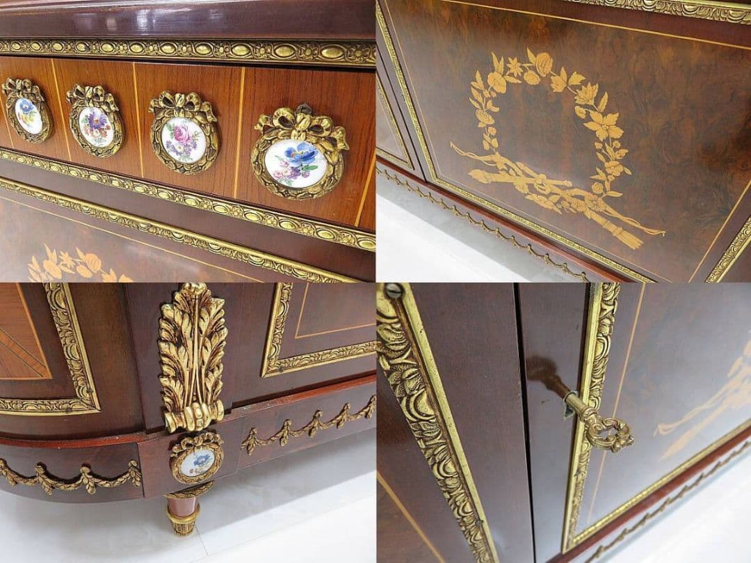 美品 スペイン製 マリネール　最高級コンソールテーブル 鍵付き サイドボード