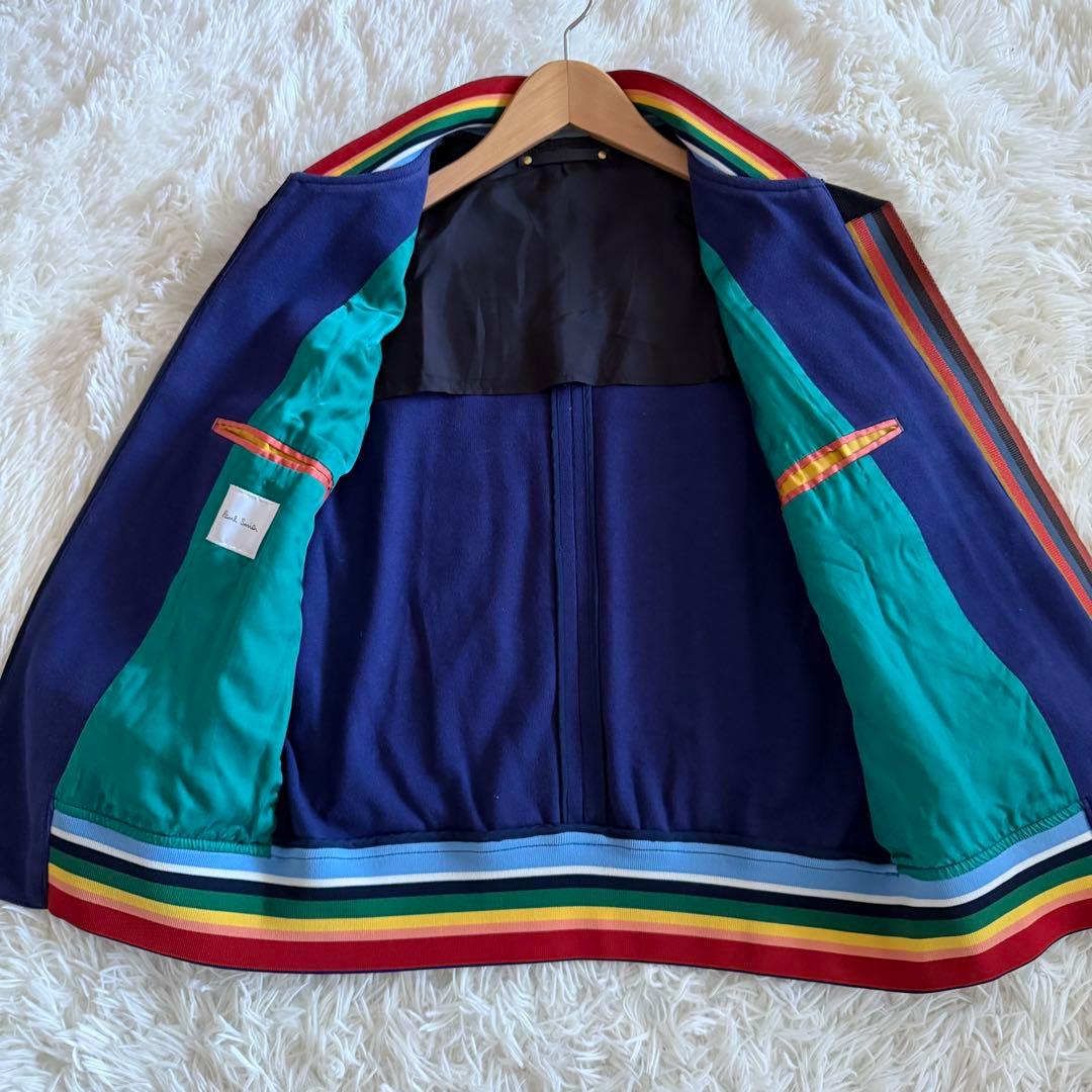 【美品】ポールスミス　MA-1 ブルゾン　マルチストライプ　ゴールド金具　M