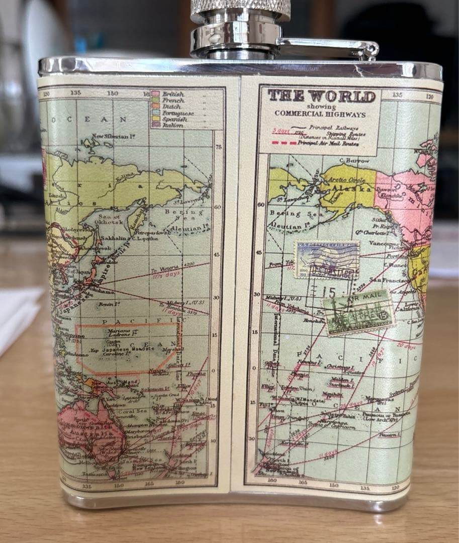 ヴィンテージ 6 オンス ステンレス ヒップフラスク