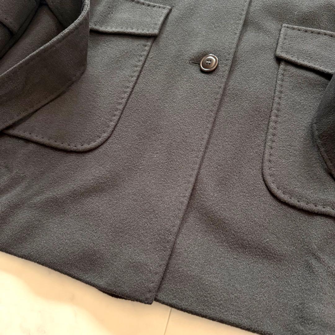 美品★マックスマーラ 白タグ カシミヤ混ベルテッドコート 取外可ファー襟 40