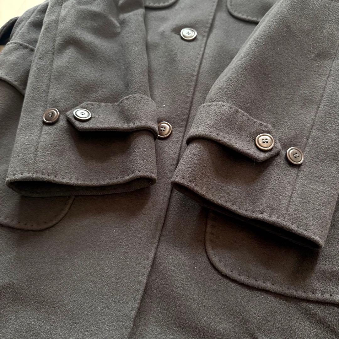 美品★マックスマーラ 白タグ カシミヤ混ベルテッドコート 取外可ファー襟 40