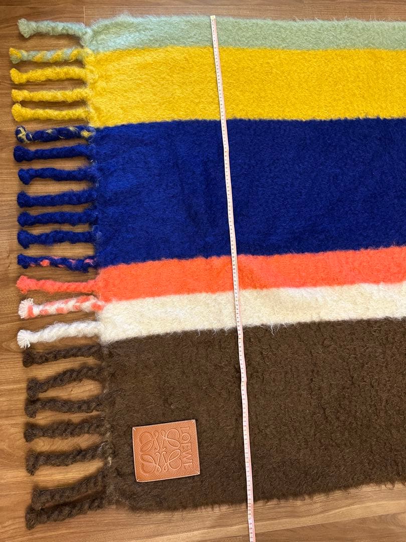 【セール】LOEWE ロエベ　アナグラム ストライプ モヘア ブランケット