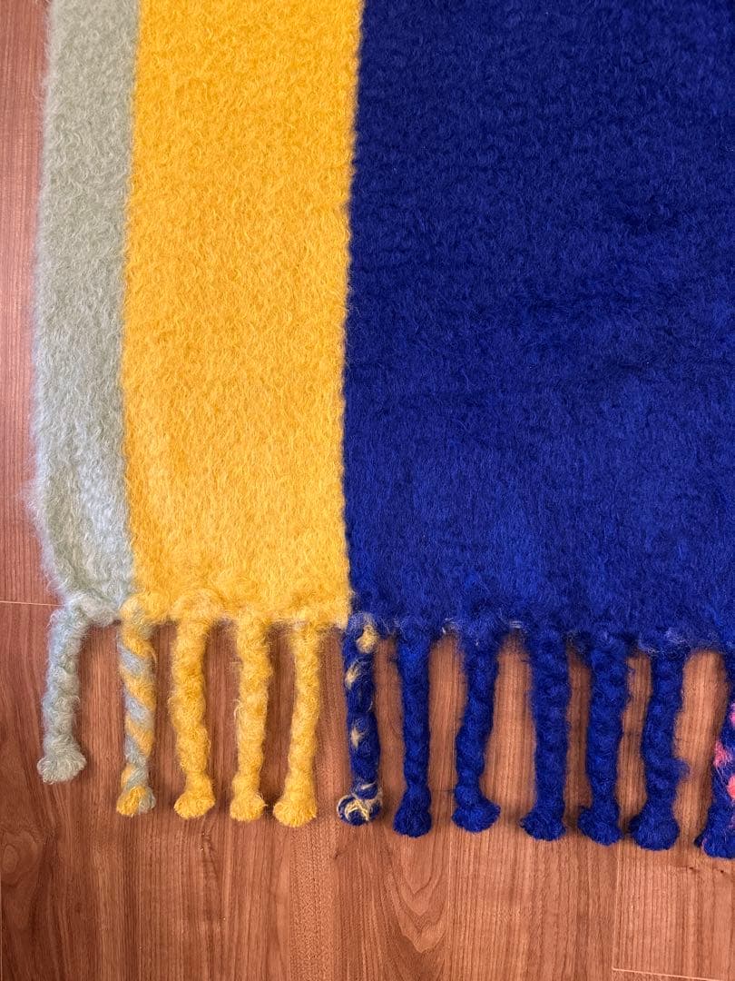 【セール】LOEWE ロエベ　アナグラム ストライプ モヘア ブランケット