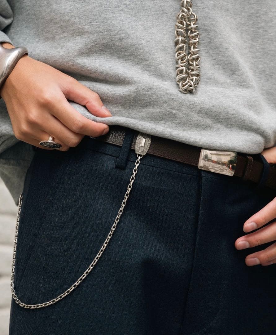 P.J&Co レザーベルト　シルバー925バックル(TIFFANY brass