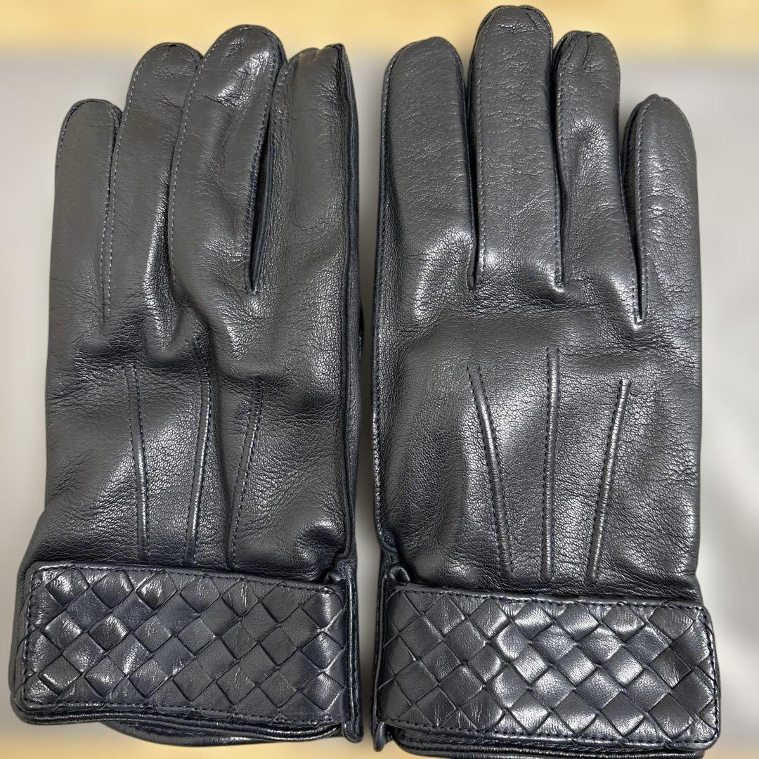 ボッテガヴェネタ 手袋　レザー メンズグローブ 80 ブラック