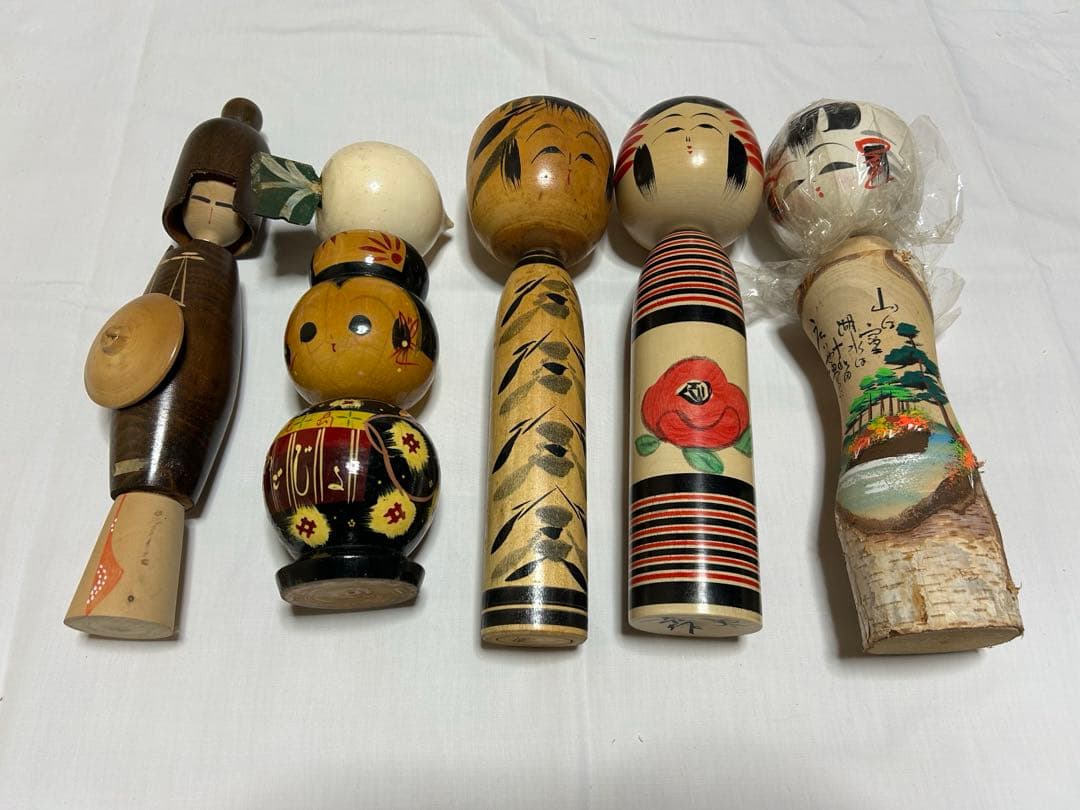 伝統的な木製こけし人形コレクション　まとめ売り41体