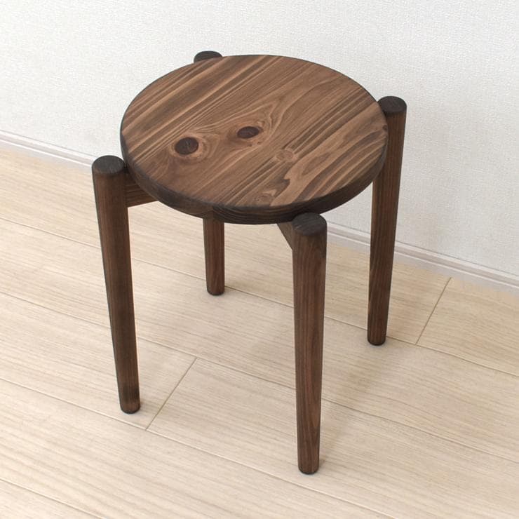 HPY ST HNK　スツール　ひのき国産　6脚（受注生産）　ブラウン