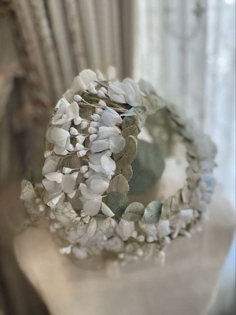 〜♡〜断捨離SALE品〜♡〜フランスアンティーク 布花 いっぱい ヘッドドレス