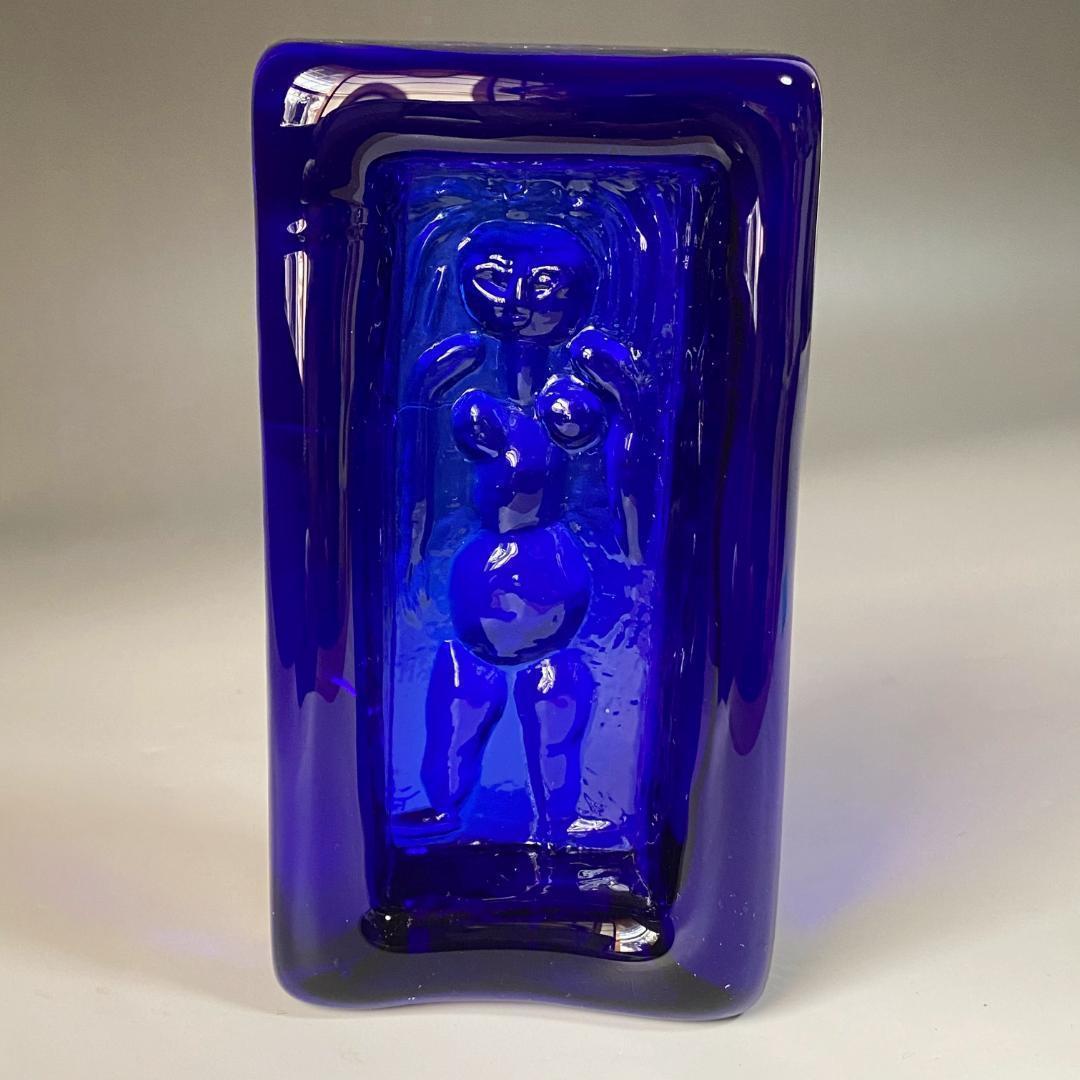 エリック・ホグラン BODA 灰皿 アッシュトレイ ペーパーウェイト 青縦長