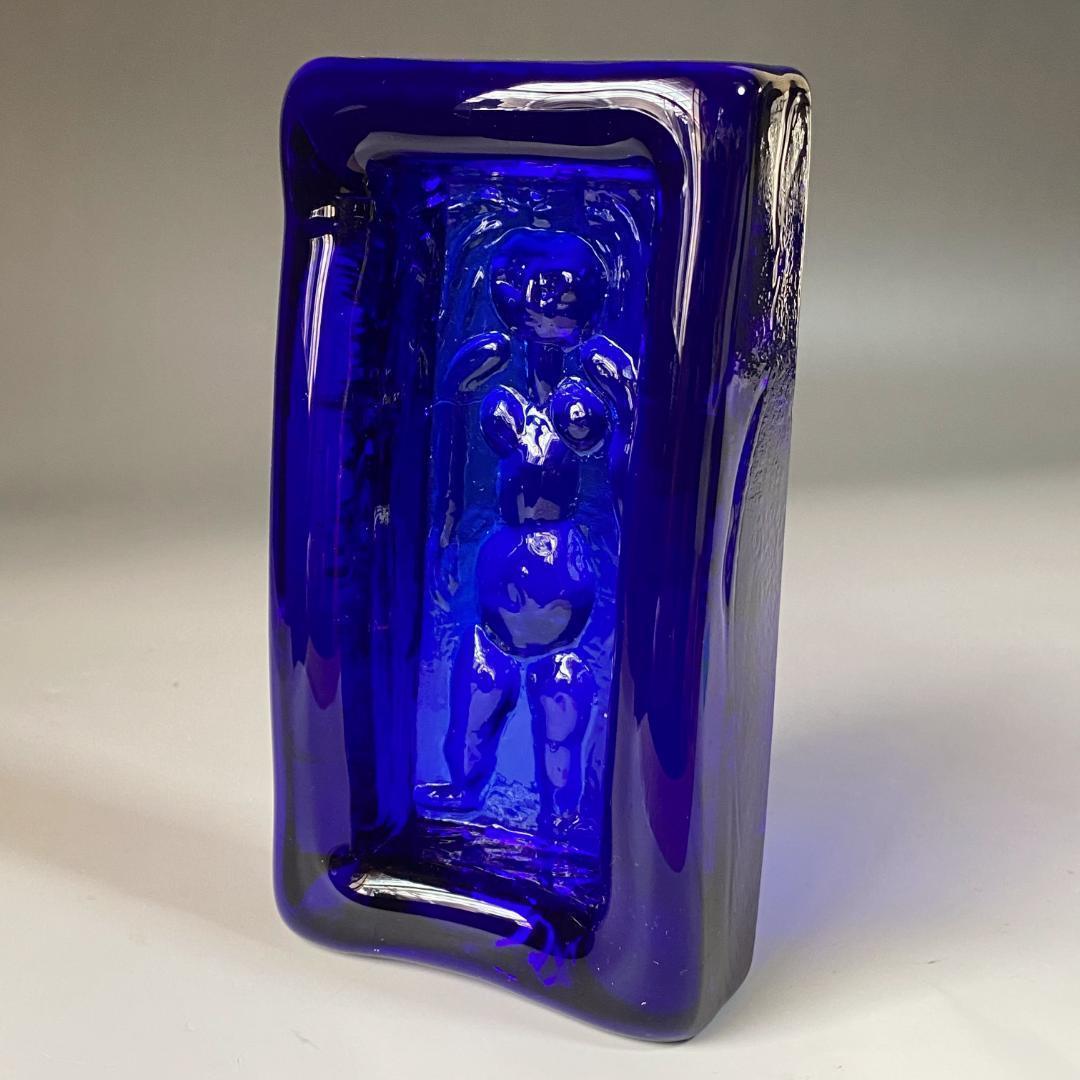 エリック・ホグラン BODA 灰皿 アッシュトレイ ペーパーウェイト 青縦長