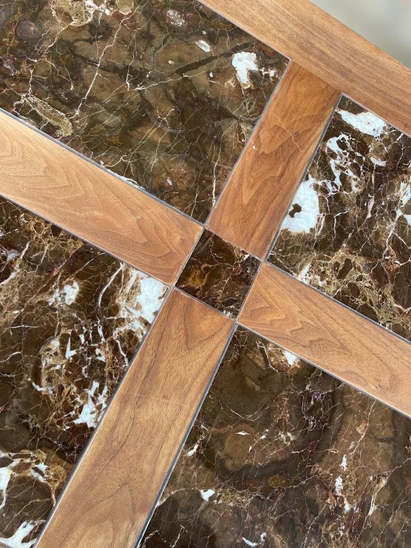 シャルドネ　ボービリー　ダイニングテーブル　ウォールナット　割れあり　01d22