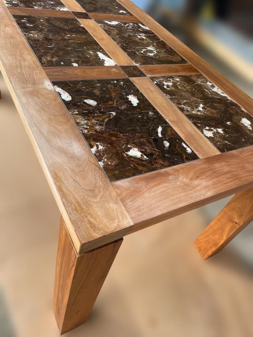 シャルドネ　ボービリー　ダイニングテーブル　ウォールナット　割れあり　01d22