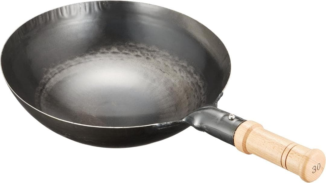 山田工業所 片手鍋 鉄製 30cm 日本製 木柄 アウトドア 中華 山田中華鍋