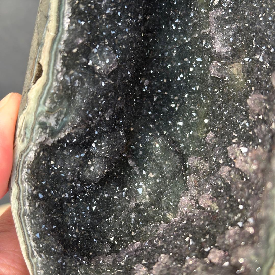 ウルグアイ産❣️天然石 シュガーグリーンアメジストのドーム　置物G.148