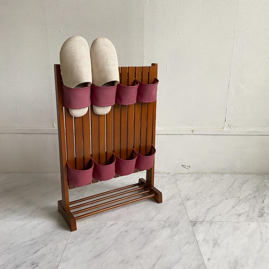 昭和レトロ カリモク オールドカリモク スリッパラック 多目的ラック 中古