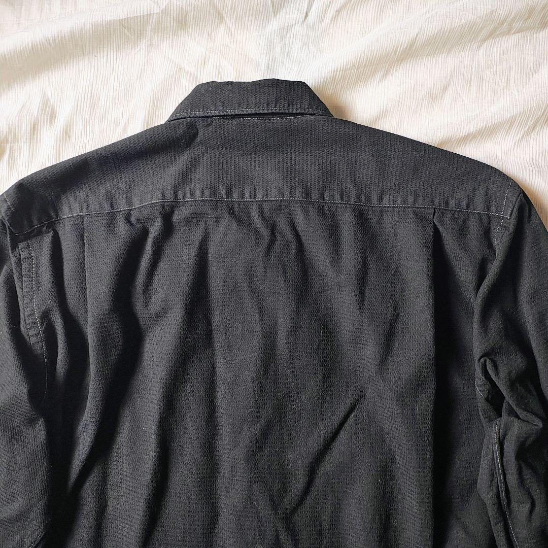 AD2002 コムデギャルソンオム　幾何学柄シャツ　シルバーステッチ　コットン