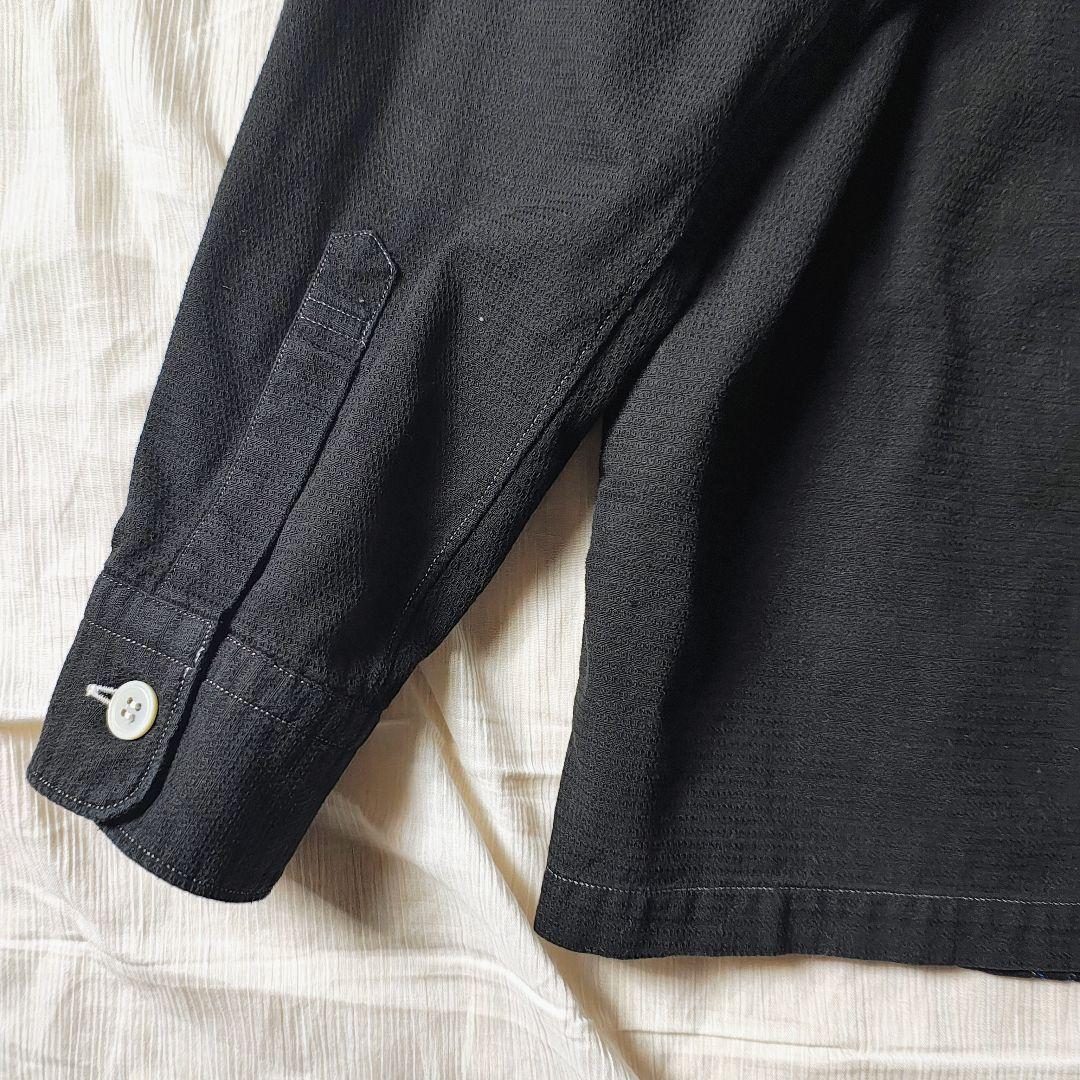 AD2002 コムデギャルソンオム　幾何学柄シャツ　シルバーステッチ　コットン