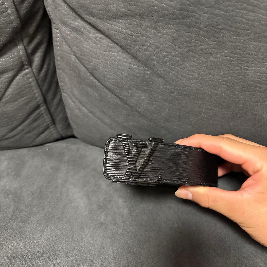 Louis Vuitton ブラックレザーベルト y2k