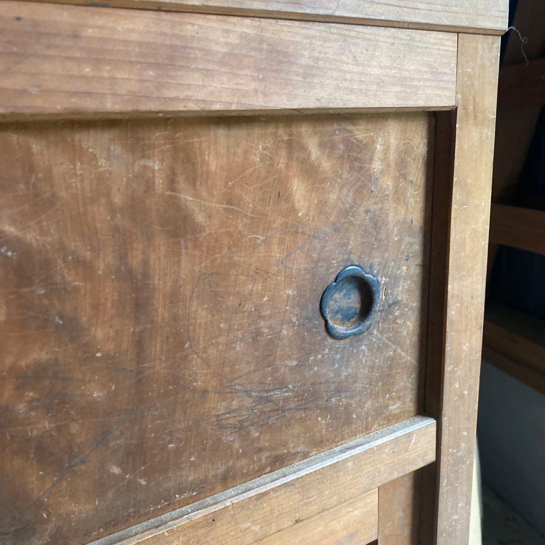 昭和レトロ木製食器棚　引き出し2 戸棚2 骨董　水屋　古民具　和風　木戸