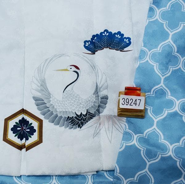 七五三 三歳 男児 被布着物セット 鶴 祝着 NO39247