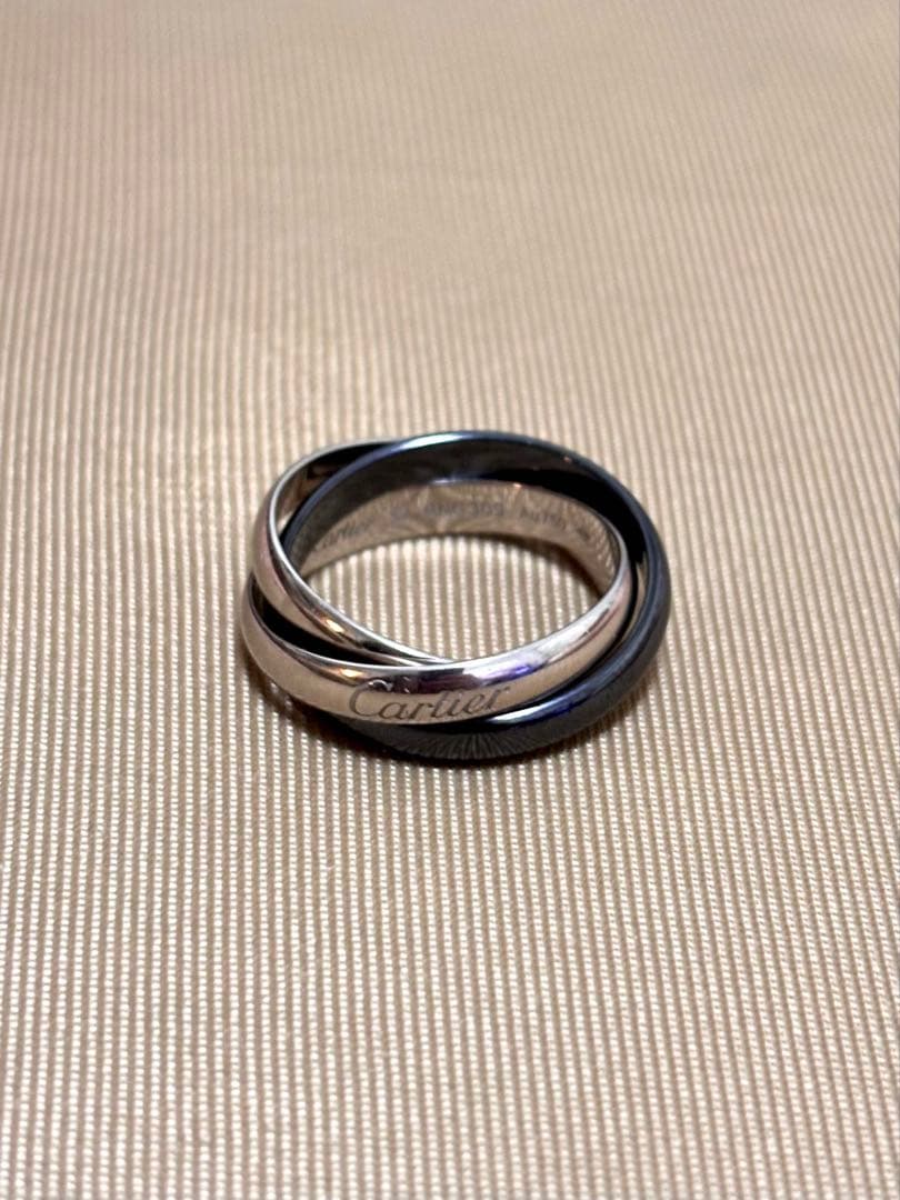 Cartier トリニティリング、セラミック、クラシックモデル サイズ57