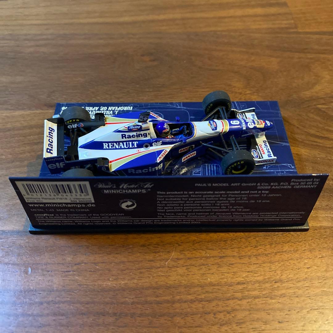 ジャック・ビルヌーブ 直筆サイン色紙 & ウィリアムズ・ルノー FW18 初優勝