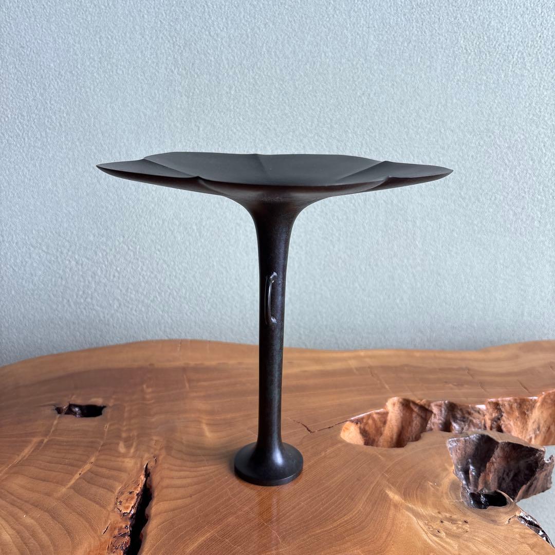 桔梗口花瓶 小森寸龍造 銅製 銅花瓶 一輪挿し 共箱