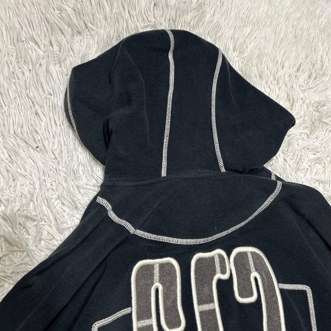 Santafe サンタフェ　刺繍　デカロゴ　ジップパーカー　Lサイズ